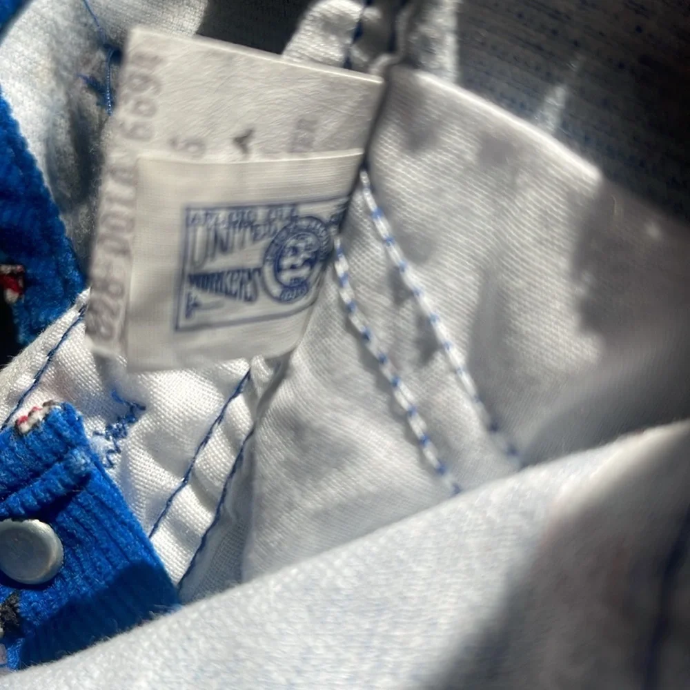 Vintage Oshkosh B’Gosh - blue corduroy overalls with toy soldiers - 24 months